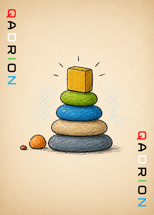 QADRION history artwork — Beginning / The Idea